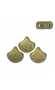 Ginko Leaf Beads 7.5x7.5mm Metallic suede gold